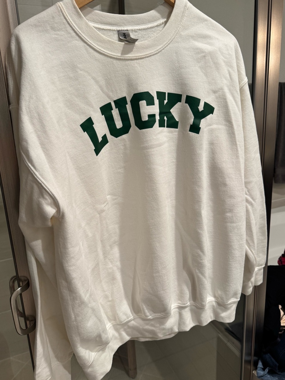 Gildan White Sweatshirt with Black Tag Accent